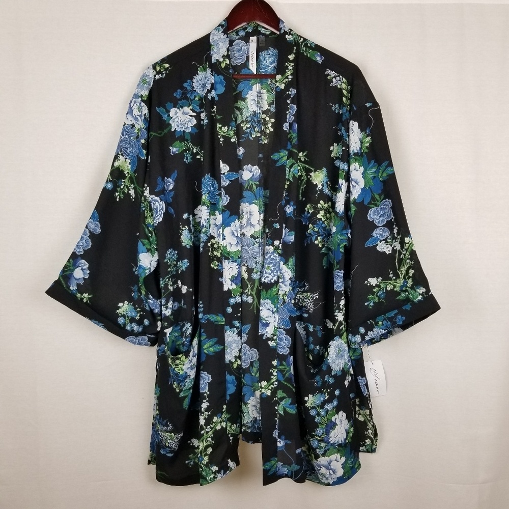 NY Collection Floral Kimono